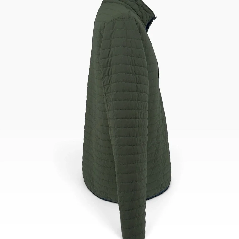 Relwen Windzip Snap Cinch Medium Olive Green Quilted Pullover Jacket Layer Mens